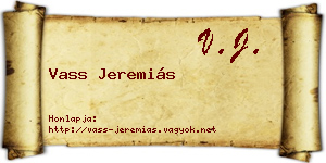 Vass Jeremiás névjegykártya