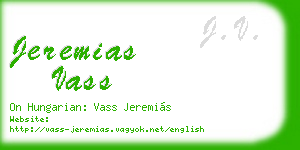 jeremias vass business card